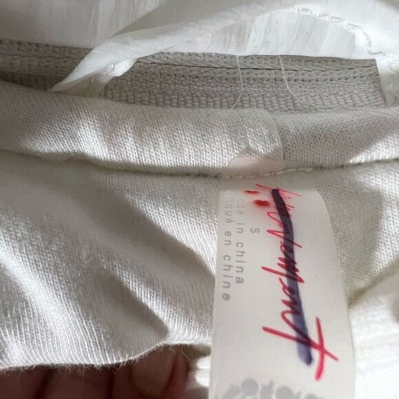 FREE PEOPLE MOVEMENT GRAPHIC POST UP SPORTS HOODIE JACKET NEW SMALL NEW WHITE - Picture 5 of 7